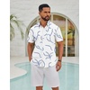 image:imageCOOFANDY Mens Hawaiian Shirts Short Sleeve Button Down Aloha Shirts Summer Vacation Beach ShirtsWhite  Light Blue