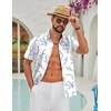 image:imageCOOFANDY Mens Hawaiian Shirts Short Sleeve Button Down Aloha Shirts Summer Vacation Beach ShirtsWhite  Light Blue