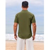 image:imageCOOFANDY Mens Henley Shirt Short Sleeve Casual TShirt Summer Beach Hippie Henley Tee ShirtArmy Green