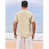 image:imageCOOFANDY Mens Henley Shirt Short Sleeve Casual TShirt Summer Beach Hippie Henley Tee ShirtBeige