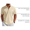 image:imageCOOFANDY Mens Henley Shirt Short Sleeve Casual TShirt Summer Beach Hippie Henley Tee ShirtBeige