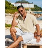 image:imageCOOFANDY Mens Henley Shirt Short Sleeve Casual TShirt Summer Beach Hippie Henley Tee ShirtBeige