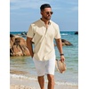 image:imageCOOFANDY Mens Henley Shirt Short Sleeve Casual TShirt Summer Beach Hippie Henley Tee ShirtBeige