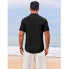 image:imageCOOFANDY Mens Henley Shirt Short Sleeve Casual TShirt Summer Beach Hippie Henley Tee ShirtBlack