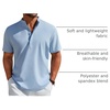 image:imageCOOFANDY Mens Henley Shirt Short Sleeve Casual TShirt Summer Beach Hippie Henley Tee ShirtBlue