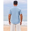 image:imageCOOFANDY Mens Henley Shirt Short Sleeve Casual TShirt Summer Beach Hippie Henley Tee ShirtBlue