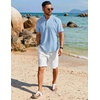 image:imageCOOFANDY Mens Henley Shirt Short Sleeve Casual TShirt Summer Beach Hippie Henley Tee ShirtBlue