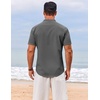 image:imageCOOFANDY Mens Henley Shirt Short Sleeve Casual TShirt Summer Beach Hippie Henley Tee ShirtDark Grey