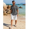 image:imageCOOFANDY Mens Henley Shirt Short Sleeve Casual TShirt Summer Beach Hippie Henley Tee ShirtDark Grey