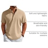 image:imageCOOFANDY Mens Henley Shirt Short Sleeve Casual TShirt Summer Beach Hippie Henley Tee ShirtKhaki