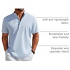 image:imageCOOFANDY Mens Henley Shirt Short Sleeve Casual TShirt Summer Beach Hippie Henley Tee ShirtLight Blue