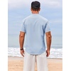 image:imageCOOFANDY Mens Henley Shirt Short Sleeve Casual TShirt Summer Beach Hippie Henley Tee ShirtLight Blue