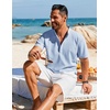 image:imageCOOFANDY Mens Henley Shirt Short Sleeve Casual TShirt Summer Beach Hippie Henley Tee ShirtLight Blue