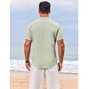 image:imageCOOFANDY Mens Henley Shirt Short Sleeve Casual TShirt Summer Beach Hippie Henley Tee ShirtLight Green