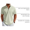 image:imageCOOFANDY Mens Henley Shirt Short Sleeve Casual TShirt Summer Beach Hippie Henley Tee ShirtLight Green