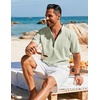 image:imageCOOFANDY Mens Henley Shirt Short Sleeve Casual TShirt Summer Beach Hippie Henley Tee ShirtLight Green