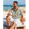 image:imageCOOFANDY Mens Henley Shirt Short Sleeve Casual TShirt Summer Beach Hippie Henley Tee ShirtLight Grey