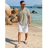 image:imageCOOFANDY Mens Henley Shirt Short Sleeve Casual TShirt Summer Beach Hippie Henley Tee ShirtLight Grey