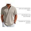 image:imageCOOFANDY Mens Henley Shirt Short Sleeve Casual TShirt Summer Beach Hippie Henley Tee ShirtLight Grey