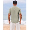 image:imageCOOFANDY Mens Henley Shirt Short Sleeve Casual TShirt Summer Beach Hippie Henley Tee ShirtLight Grey