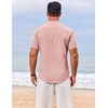 image:imageCOOFANDY Mens Henley Shirt Short Sleeve Casual TShirt Summer Beach Hippie Henley Tee ShirtLight Pink