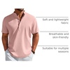 image:imageCOOFANDY Mens Henley Shirt Short Sleeve Casual TShirt Summer Beach Hippie Henley Tee ShirtLight Pink