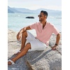 image:imageCOOFANDY Mens Henley Shirt Short Sleeve Casual TShirt Summer Beach Hippie Henley Tee ShirtLight Pink