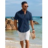 image:imageCOOFANDY Mens Henley Shirt Short Sleeve Casual TShirt Summer Beach Hippie Henley Tee ShirtNavy Blue