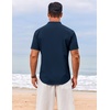 image:imageCOOFANDY Mens Henley Shirt Short Sleeve Casual TShirt Summer Beach Hippie Henley Tee ShirtNavy Blue