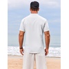 image:imageCOOFANDY Mens Henley Shirt Short Sleeve Casual TShirt Summer Beach Hippie Henley Tee ShirtWhite