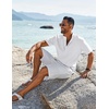 image:imageCOOFANDY Mens Henley Shirt Short Sleeve Casual TShirt Summer Beach Hippie Henley Tee ShirtWhite
