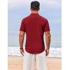 image:imageCOOFANDY Mens Henley Shirt Short Sleeve Casual TShirt Summer Beach Hippie Henley Tee ShirtWine Red