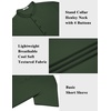 image:imageCOOFANDY Mens Henley Shirt Short Sleeve Stand Collar Summer Casual Beach Hippie TShirtsArmy Green