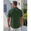 image:imageCOOFANDY Mens Henley Shirt Short Sleeve Stand Collar Summer Casual Beach Hippie TShirtsArmy Green