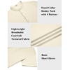 image:imageCOOFANDY Mens Henley Shirt Short Sleeve Stand Collar Summer Casual Beach Hippie TShirtsBeige