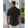 image:imageCOOFANDY Mens Henley Shirt Short Sleeve Stand Collar Summer Casual Beach Hippie TShirtsBlack
