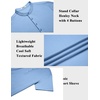 image:imageCOOFANDY Mens Henley Shirt Short Sleeve Stand Collar Summer Casual Beach Hippie TShirtsBlue
