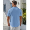 image:imageCOOFANDY Mens Henley Shirt Short Sleeve Stand Collar Summer Casual Beach Hippie TShirtsBlue