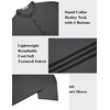 image:imageCOOFANDY Mens Henley Shirt Short Sleeve Stand Collar Summer Casual Beach Hippie TShirtsDark Grey