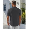 image:imageCOOFANDY Mens Henley Shirt Short Sleeve Stand Collar Summer Casual Beach Hippie TShirtsDark Grey