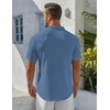 image:imageCOOFANDY Mens Henley Shirt Short Sleeve Stand Collar Summer Casual Beach Hippie TShirtsGrey Blue