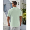 image:imageCOOFANDY Mens Henley Shirt Short Sleeve Stand Collar Summer Casual Beach Hippie TShirtsIce Green