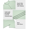 image:imageCOOFANDY Mens Henley Shirt Short Sleeve Stand Collar Summer Casual Beach Hippie TShirtsIce Green