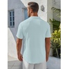image:imageCOOFANDY Mens Henley Shirt Short Sleeve Stand Collar Summer Casual Beach Hippie TShirtsLight Blue