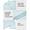 image:imageCOOFANDY Mens Henley Shirt Short Sleeve Stand Collar Summer Casual Beach Hippie TShirtsLight Blue