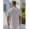 image:imageCOOFANDY Mens Henley Shirt Short Sleeve Stand Collar Summer Casual Beach Hippie TShirtsLight Grey