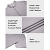 image:imageCOOFANDY Mens Henley Shirt Short Sleeve Stand Collar Summer Casual Beach Hippie TShirtsLight Grey