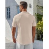 image:imageCOOFANDY Mens Henley Shirt Short Sleeve Stand Collar Summer Casual Beach Hippie TShirtsLight Khaki