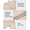 image:imageCOOFANDY Mens Henley Shirt Short Sleeve Stand Collar Summer Casual Beach Hippie TShirtsLight Khaki