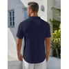 image:imageCOOFANDY Mens Henley Shirt Short Sleeve Stand Collar Summer Casual Beach Hippie TShirtsNavy Blue